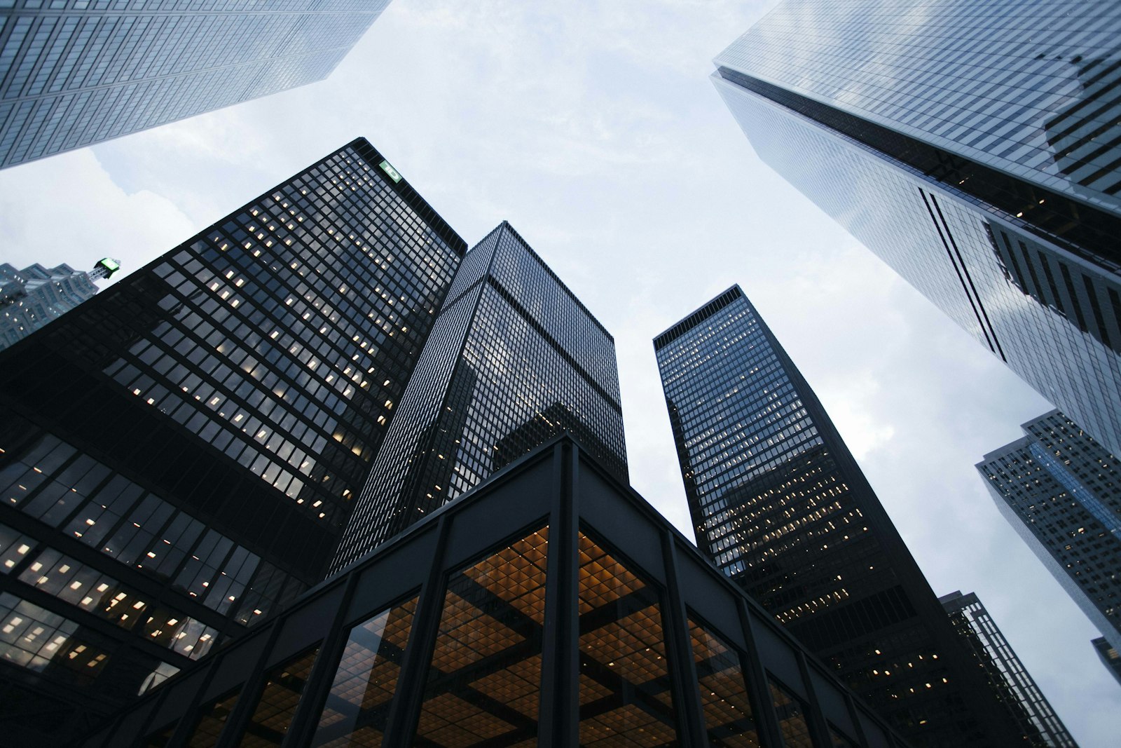 Contemporary commercial buildings with clean architectural lines